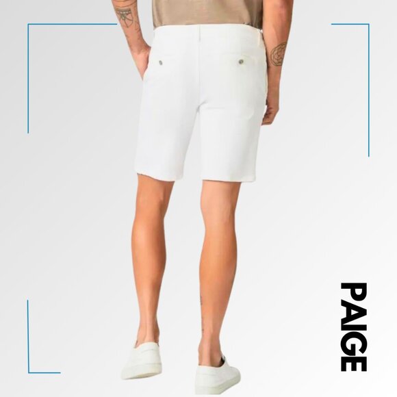 PAIGE Men's Thompson Cotton Flat-Front Shorts - 33 - Picture 3 of 13